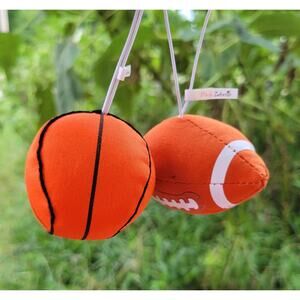 Pink Zebra Sports Plush Soaks Set – Football & Basketball w/ Box | Car Freshener